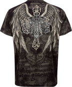 Royalty Metallic Silver Short Sleeve Crew Neck Cotton T-Shirt