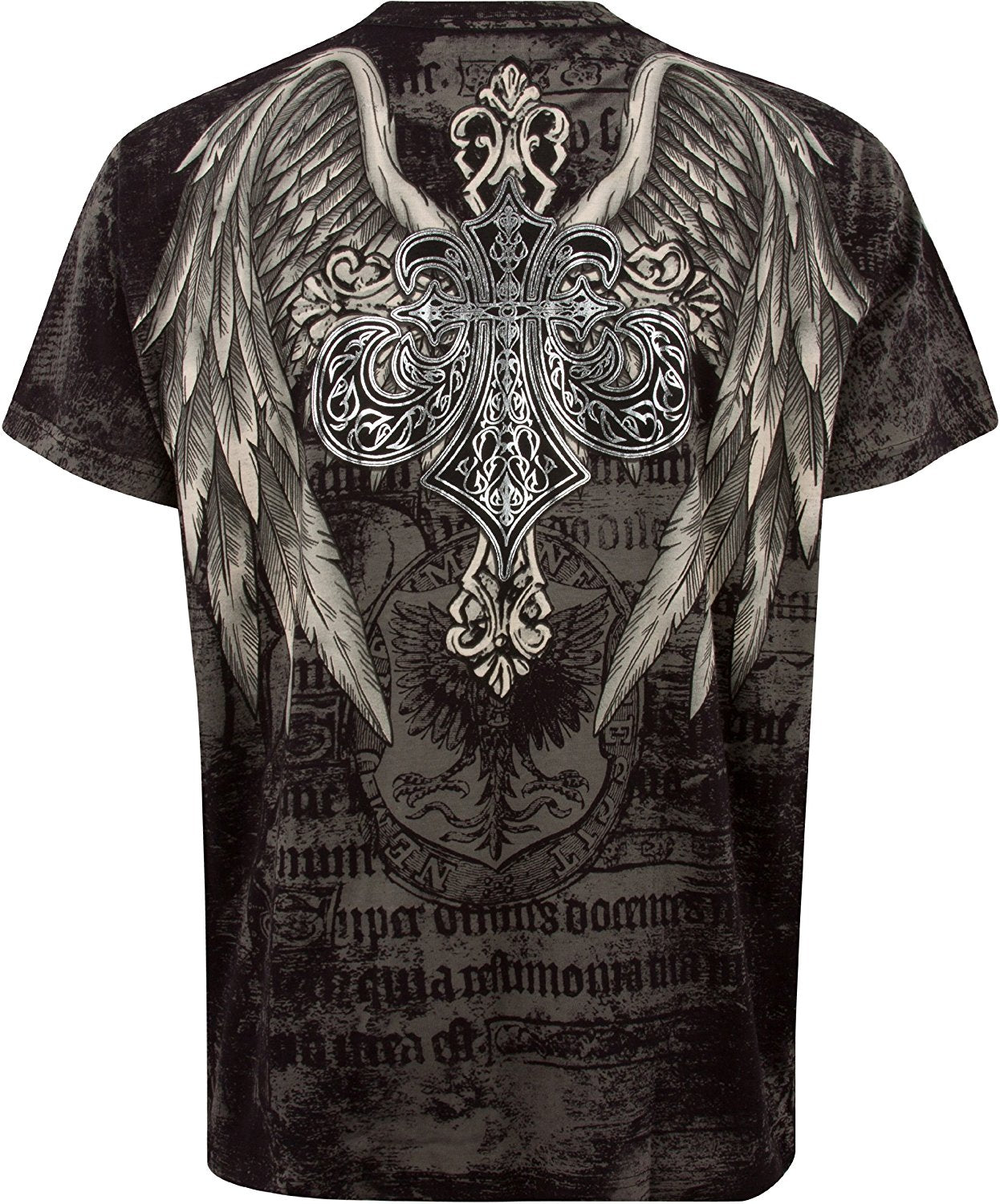 Royalty Metallic Silver Short Sleeve Crew Neck Cotton T-Shirt
