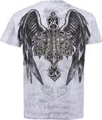 Royalty Metallic Silver Short Sleeve Crew Neck Cotton T-Shirt