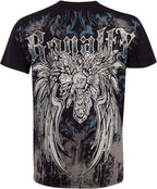 Royalty Fleur de Lis Metallic Silver Embossed Cotton T-Shirt