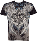 Royalty Fleur de Lis Metallic Silver Embossed Cotton T-Shirt