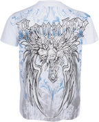 Royalty Fleur de Lis Metallic Silver Embossed Cotton T-Shirt