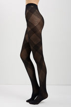 Fantasy Tights Conte Music with Diagonal Stripes