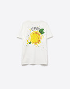 Made in Italy White T-Shirt with Lemon Graphic