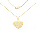 Cubic Zirconia 14K Gold Filled Heart Pendant Necklace Set