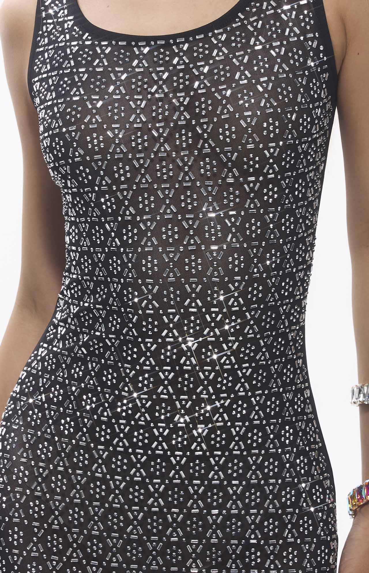 Maro Crystal Embellished Mesh Maxi Dress