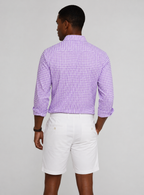 Mauro Long Sleeve Check Tech Shirt | Lavender