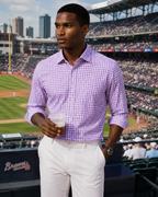 Mauro Long Sleeve Check Tech Shirt | Lavender