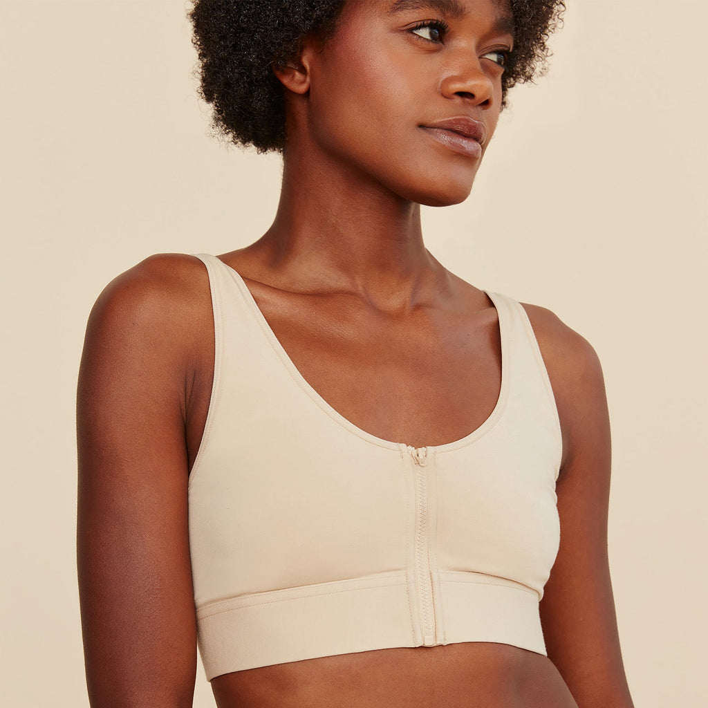 Wilderness Front‑Closure Cotton Bralette | Beige