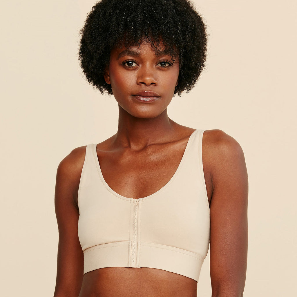 Wilderness Front‑Closure Cotton Bralette | Beige