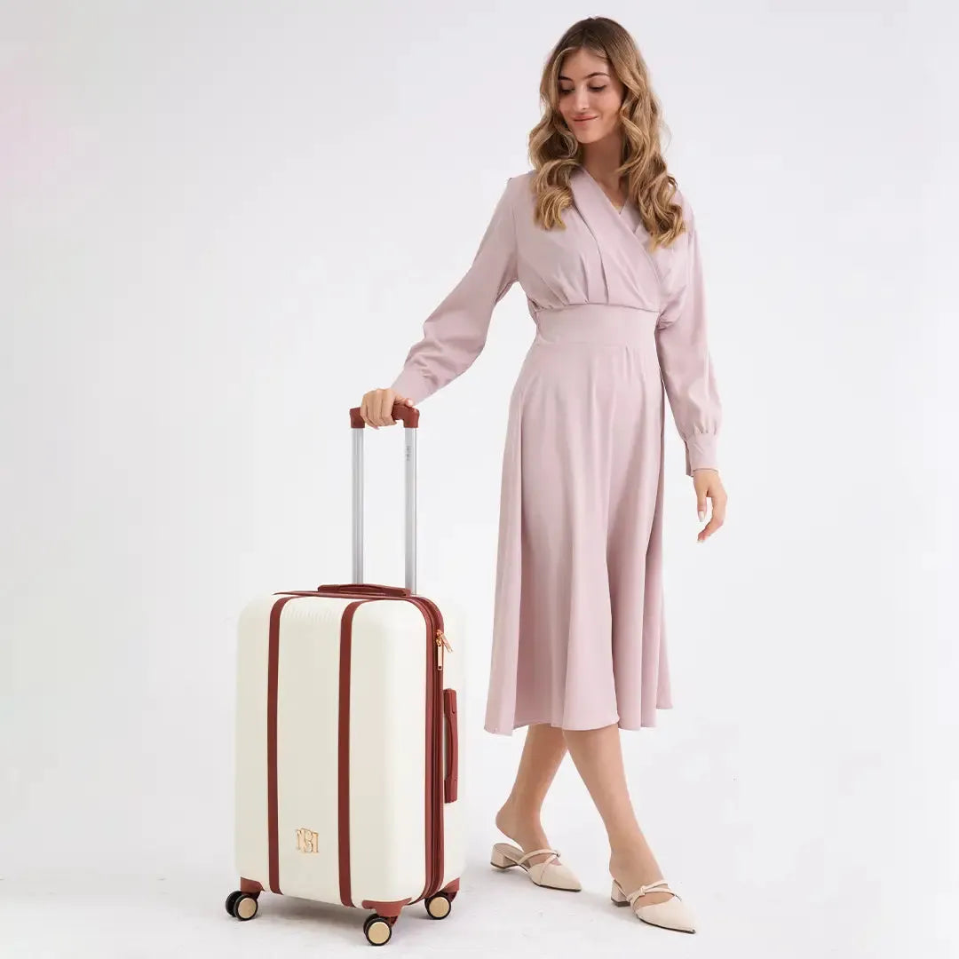 Mia 3-Piece Expandable Retro Luggage Set