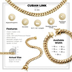 Miami Cuban Link Chain Set Necklace and Bracelet 14K Gold Premium Plated | 10-24mm