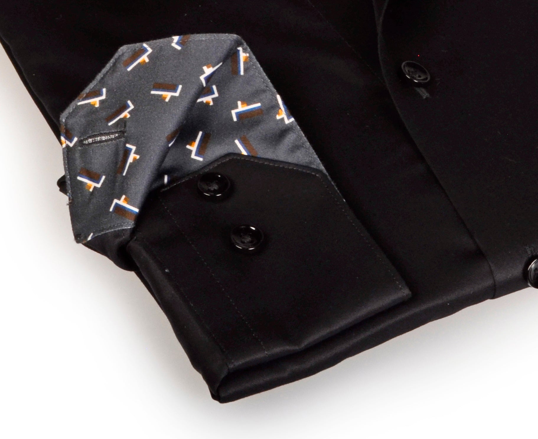 Michael Button-Up  Shirt with Contrast Details Black | Contemporary Fit (Regular)