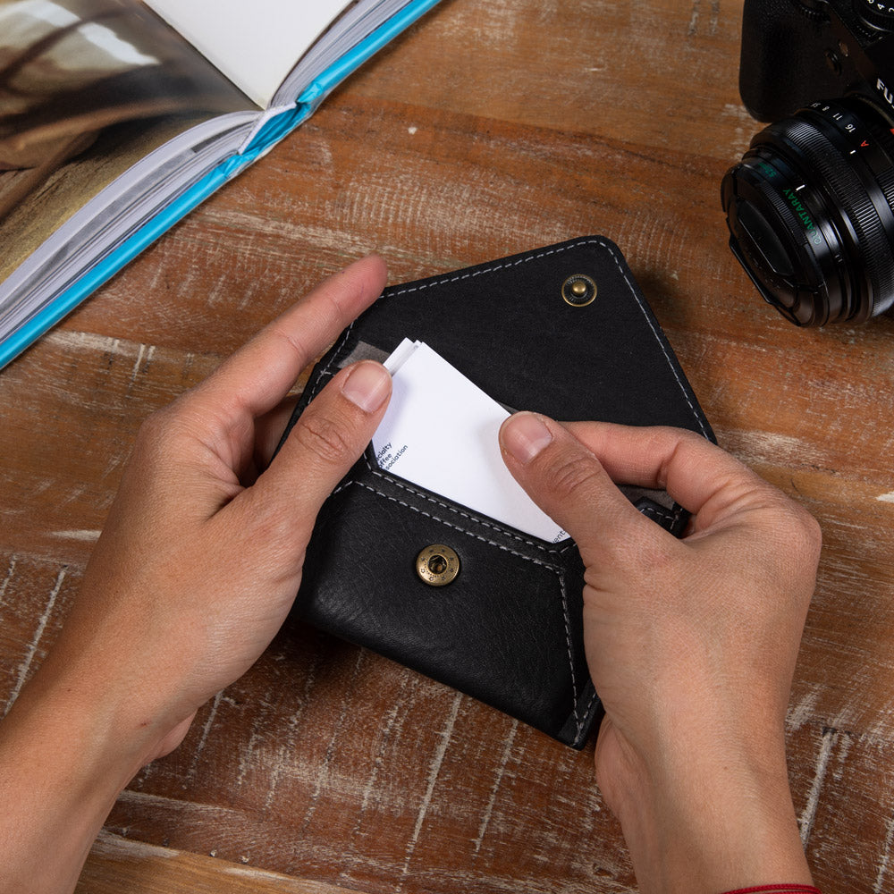 Mini Envelope Wallet with RFID Protection | Black