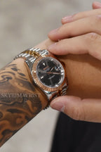 Seiko Mod Datejust Wimbledon Two-Tone Watch | Rose Gold & Gray