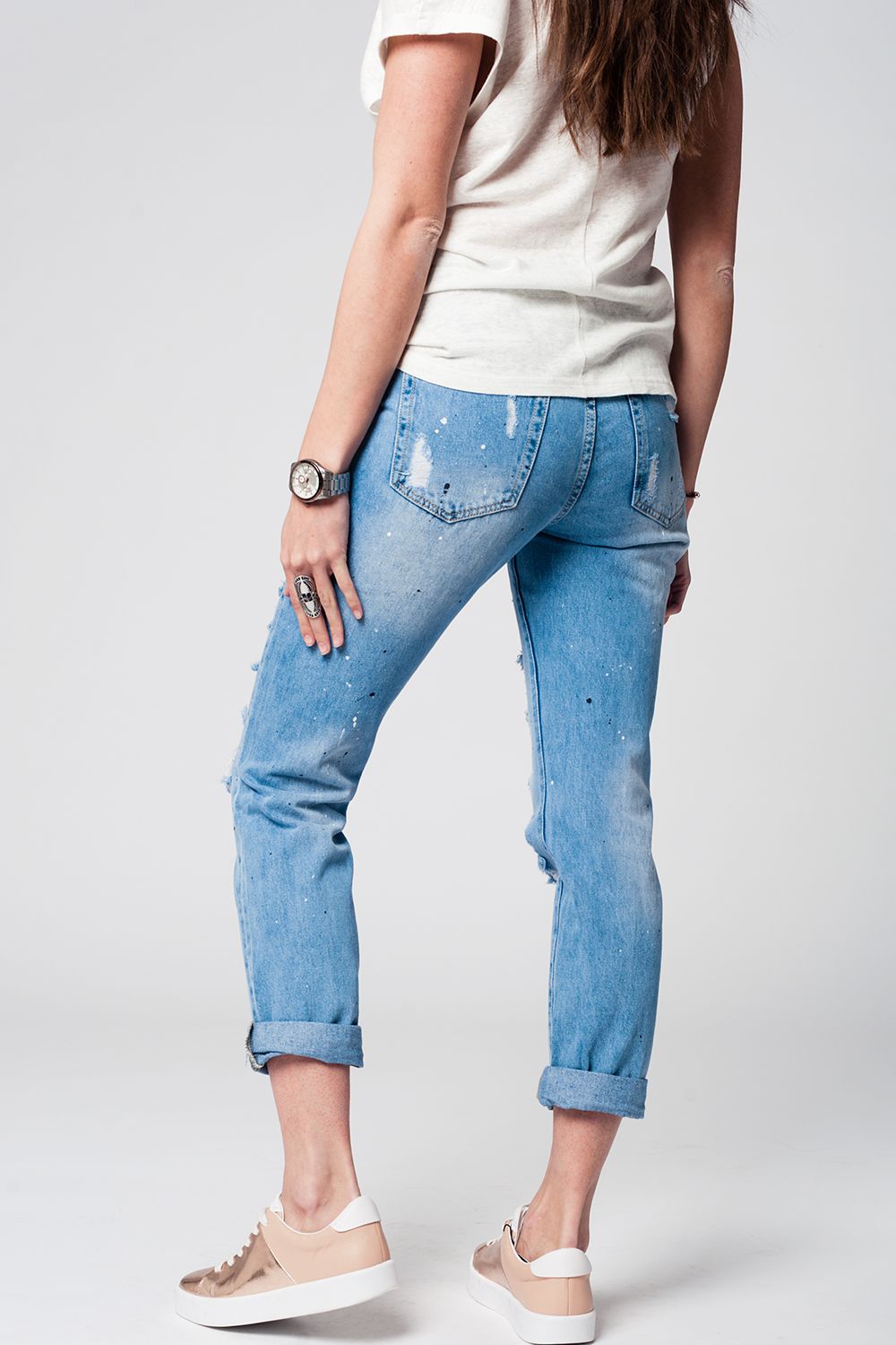 Mom Jeans with Extreme Rips
