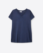 Navy V-Neck Short Sleeve Knitted Sweater