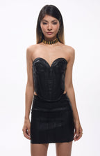 Noira Bandage Black Metallic Mini Skirt Set