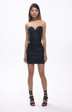Noira Bandage Black Metallic Mini Skirt Set