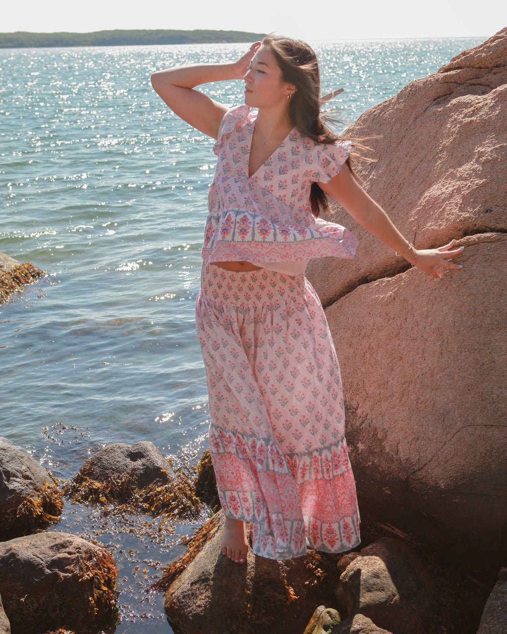 Noor Smocked Skirt in Pastel Palace