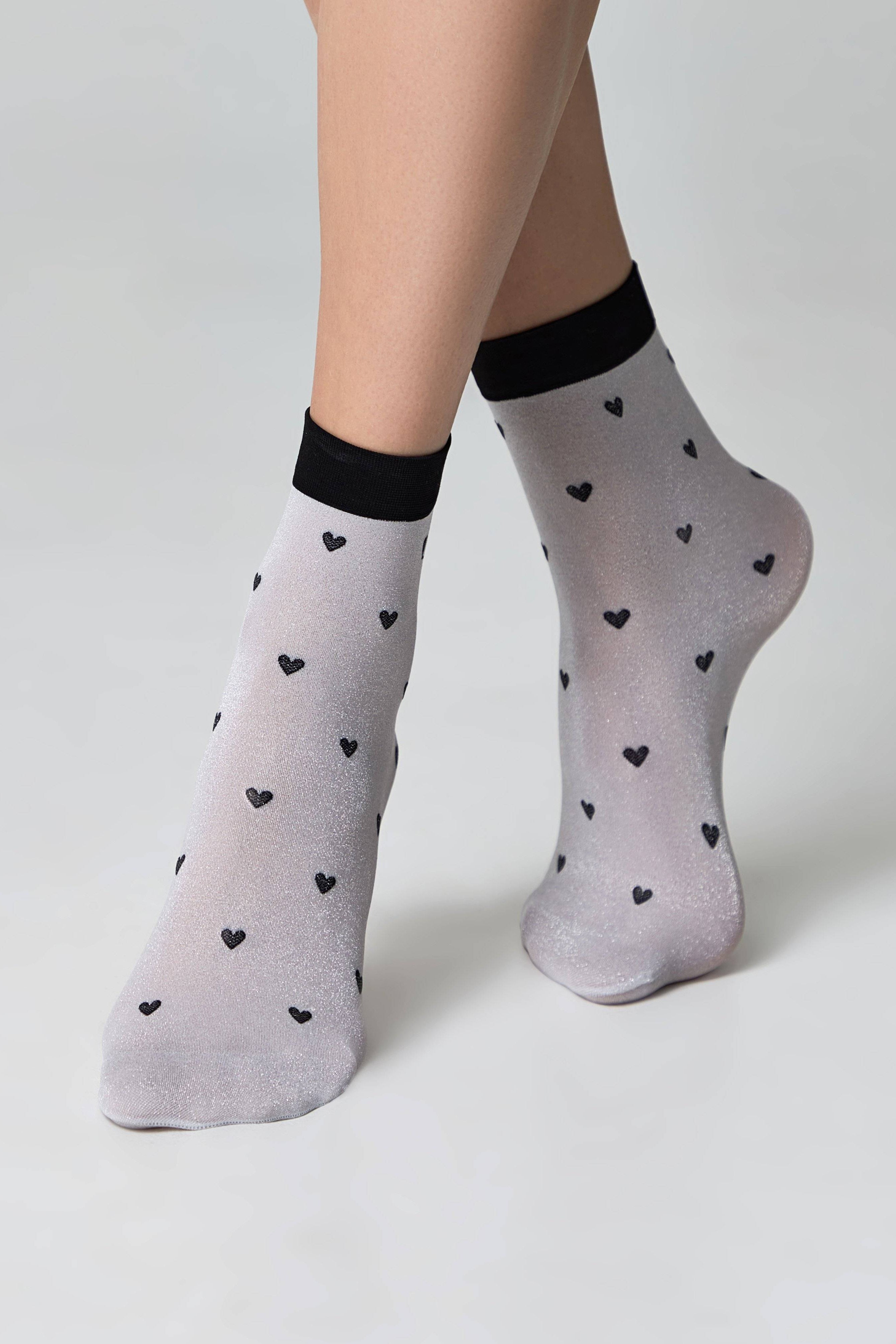 Shimmering Socks Conte Fantasy with "Hearts" Designs