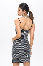 Nure Embellished Cut-Out Crystal Mini Dress Black
