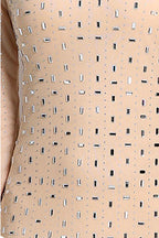 Crystal Rhinestone Party Maxi Dress Beige