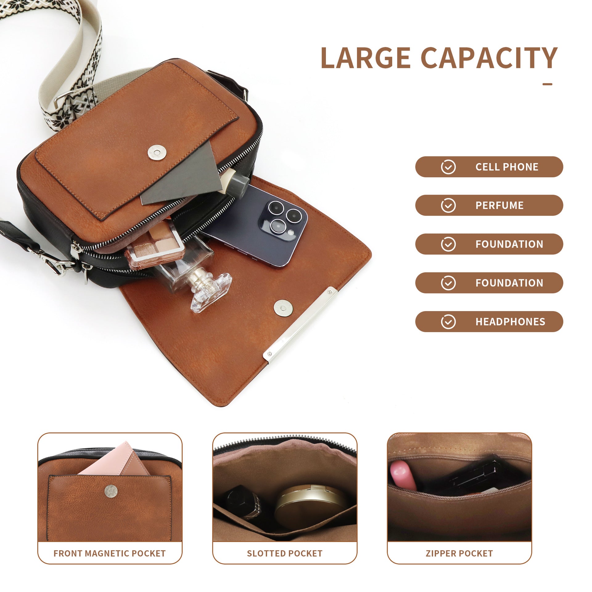 Small Crossbody Bag with Flap