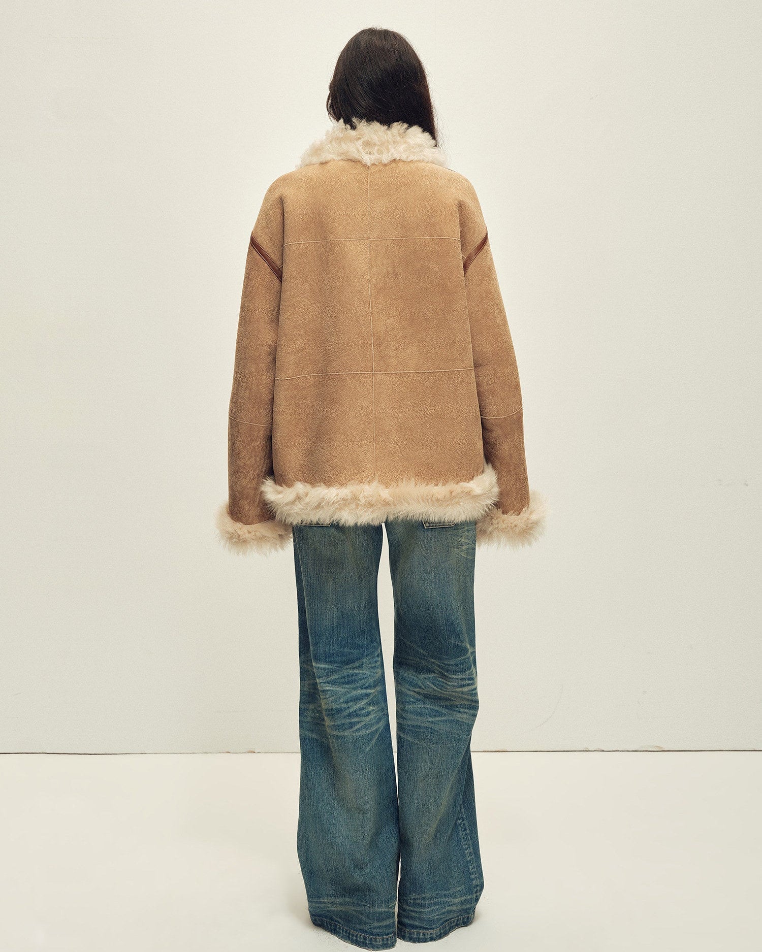 Shearling Coat | Merino Wool & Curly Toca Trim ‘Galaxy Gala’