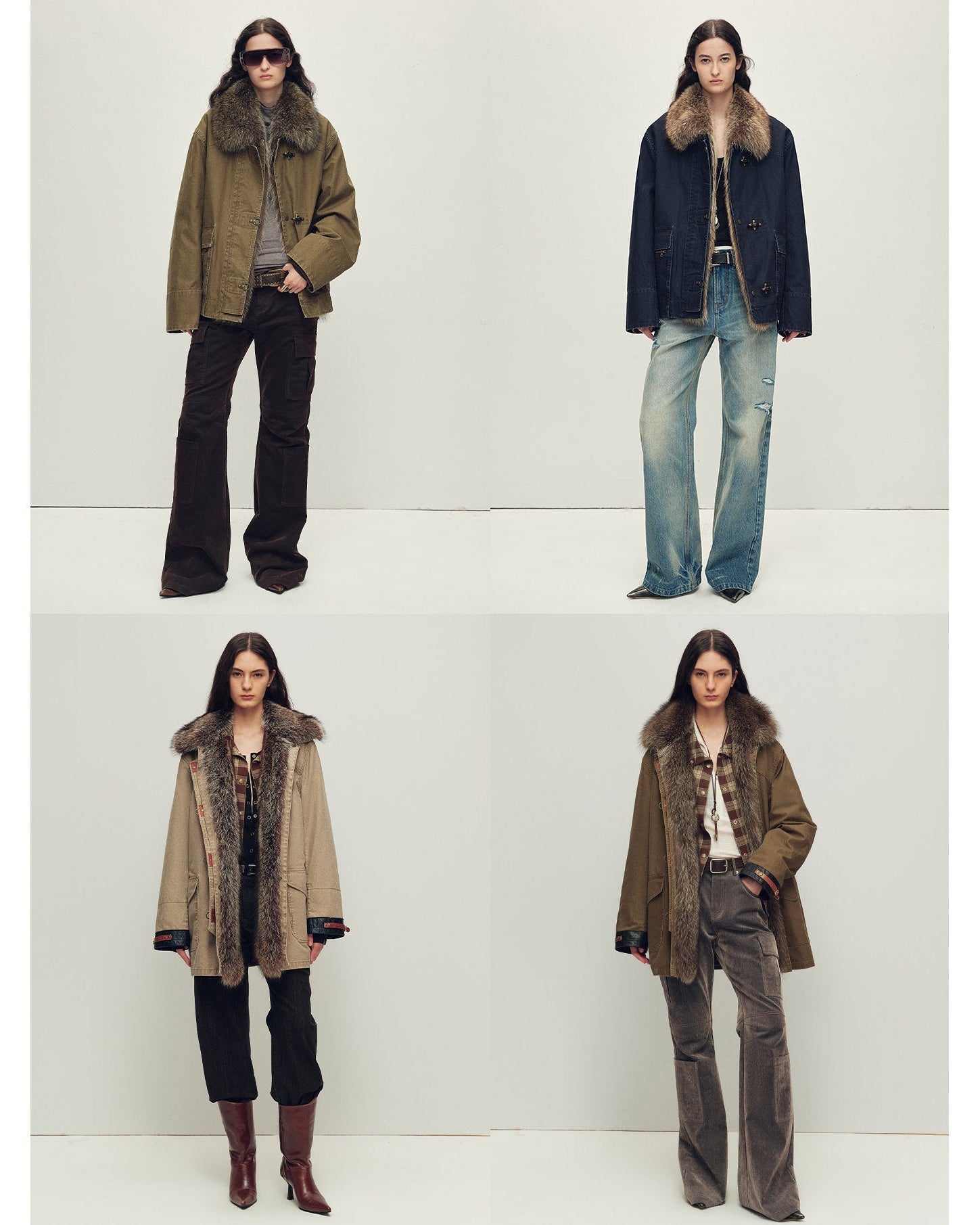 Goose Down Fur Parka with Detachable Raccoon Fur Hood 'Hearthside Simmer'