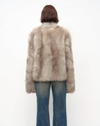 Firelady Fur Women‘s Short Fox Fur Coat | SagaFurs Crown-Grade Ombré Dyed Collar 'Chic Sister'