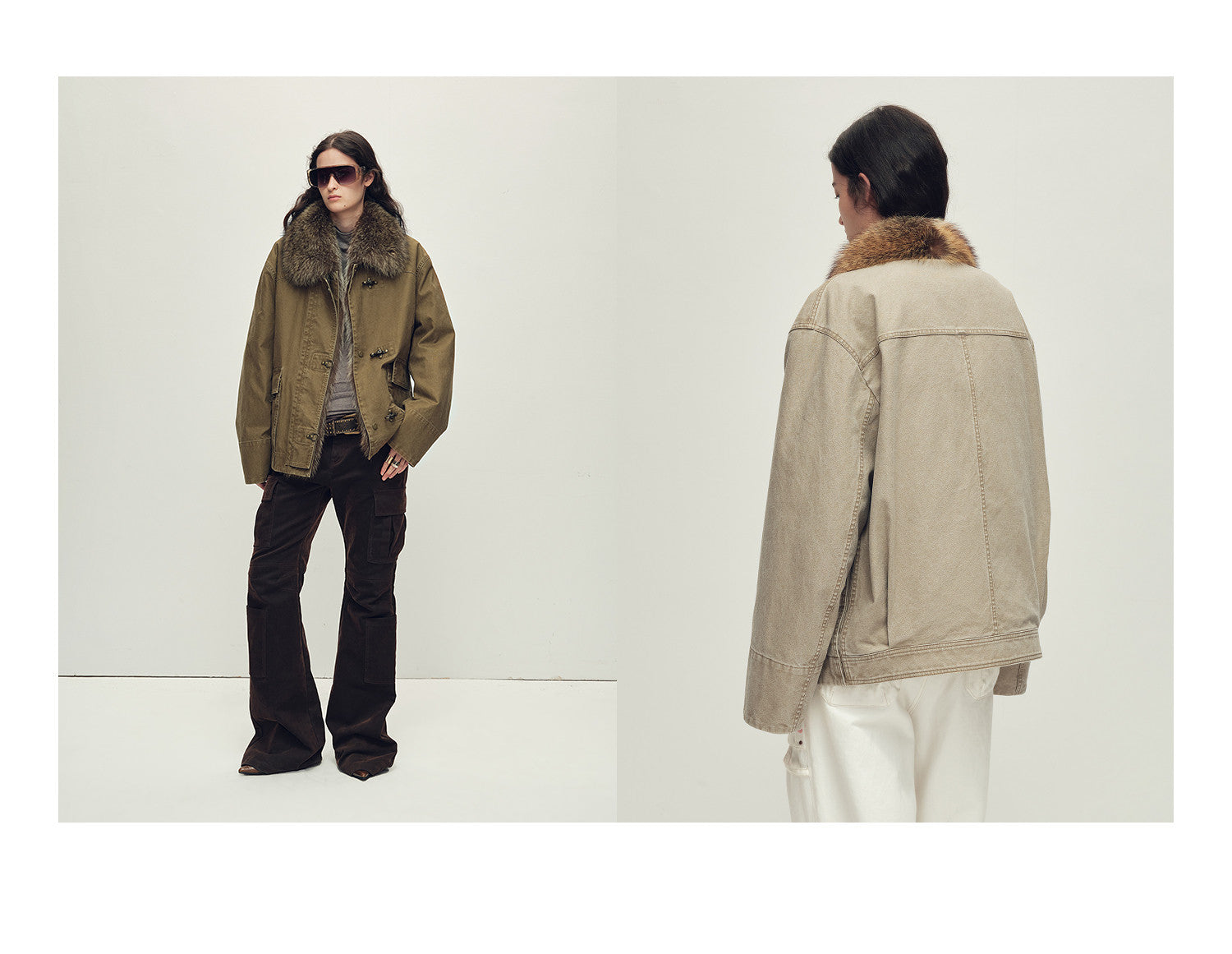 Goose Down Fur Parka with Detachable Raccoon Fur Hood 'Hearthside Simmer'