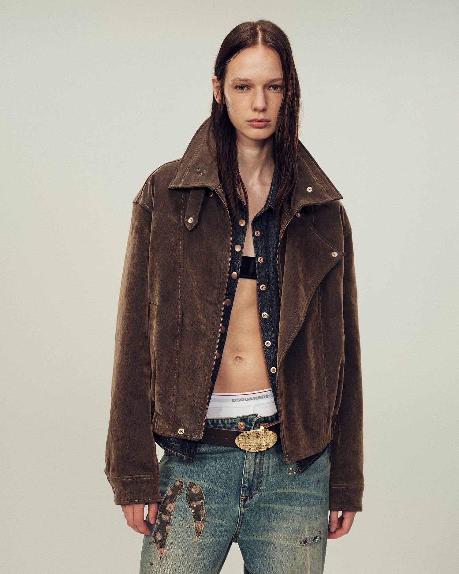 Firelady Fur Women's Genuine Fur Denim Parka | Detachable Fur Collar & White Goose Down Fill ‘Wander Free’