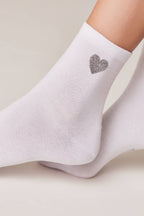 Cotton Socks Conte Classic 427 Shimmering Heart Pattern