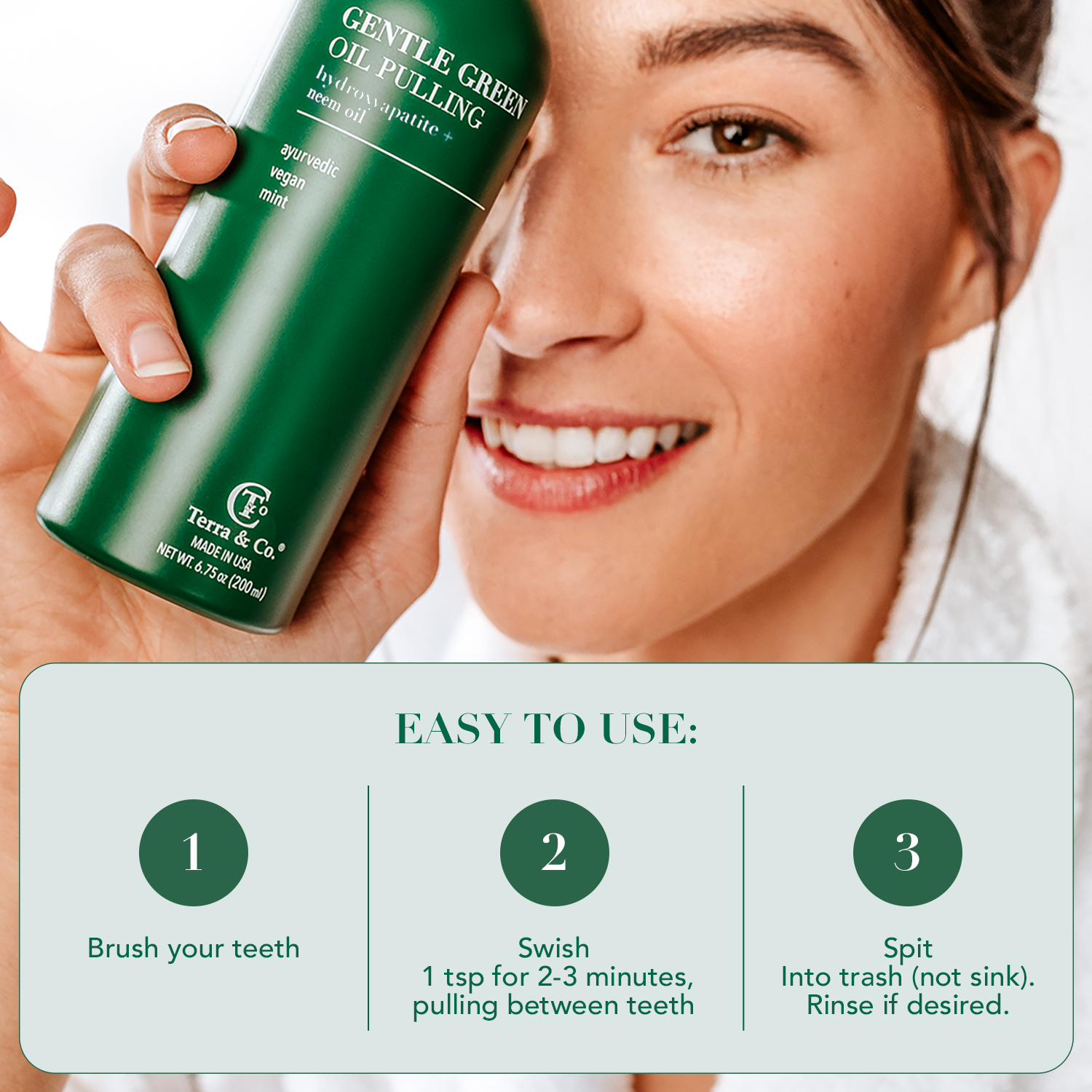 Terra & Co.® Oil Pulling Bundle | Gentle Green + Brilliant Black | Ayurvedic Detox, Enamel Protection & Whitening