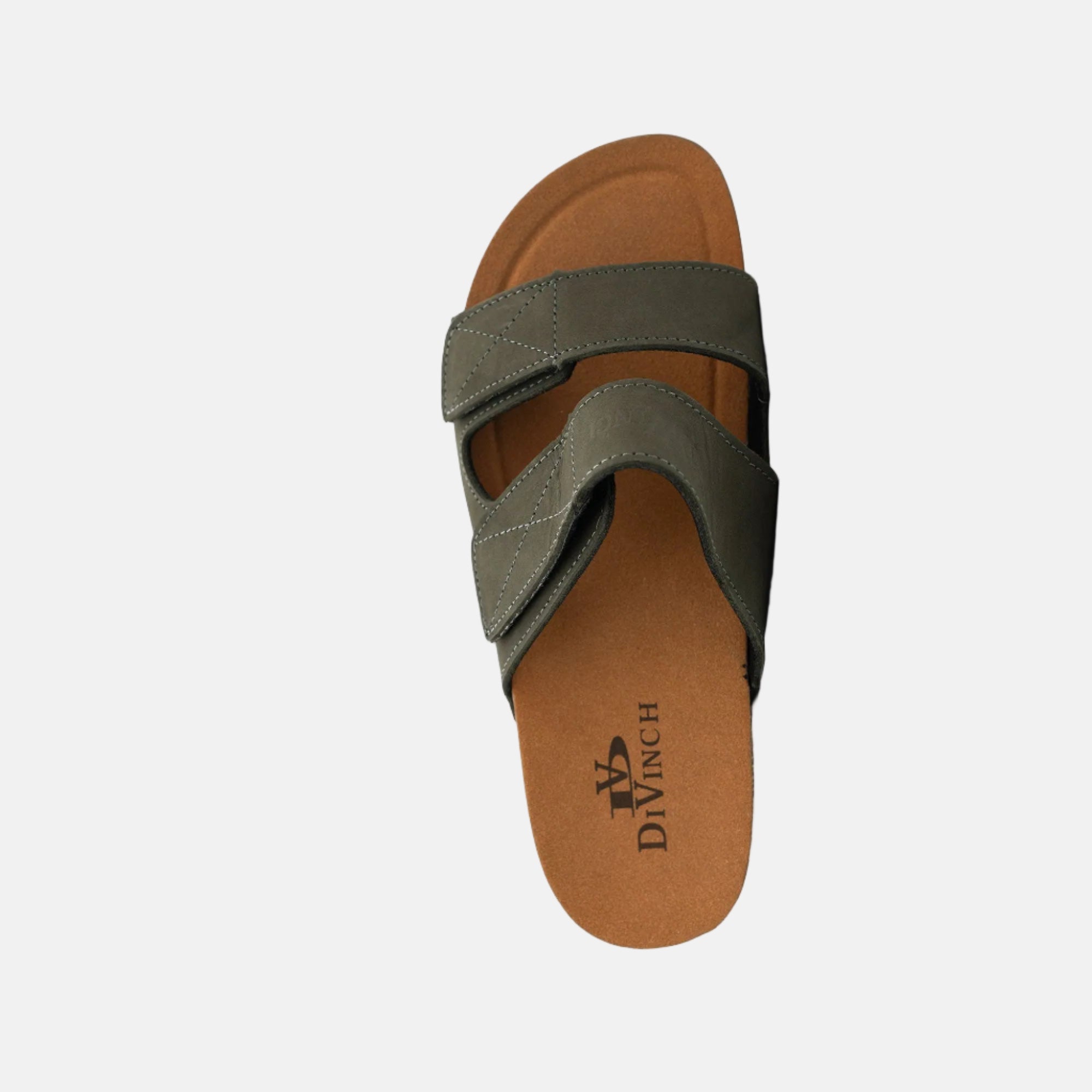 Olive Green Double Strap Slides Sandals