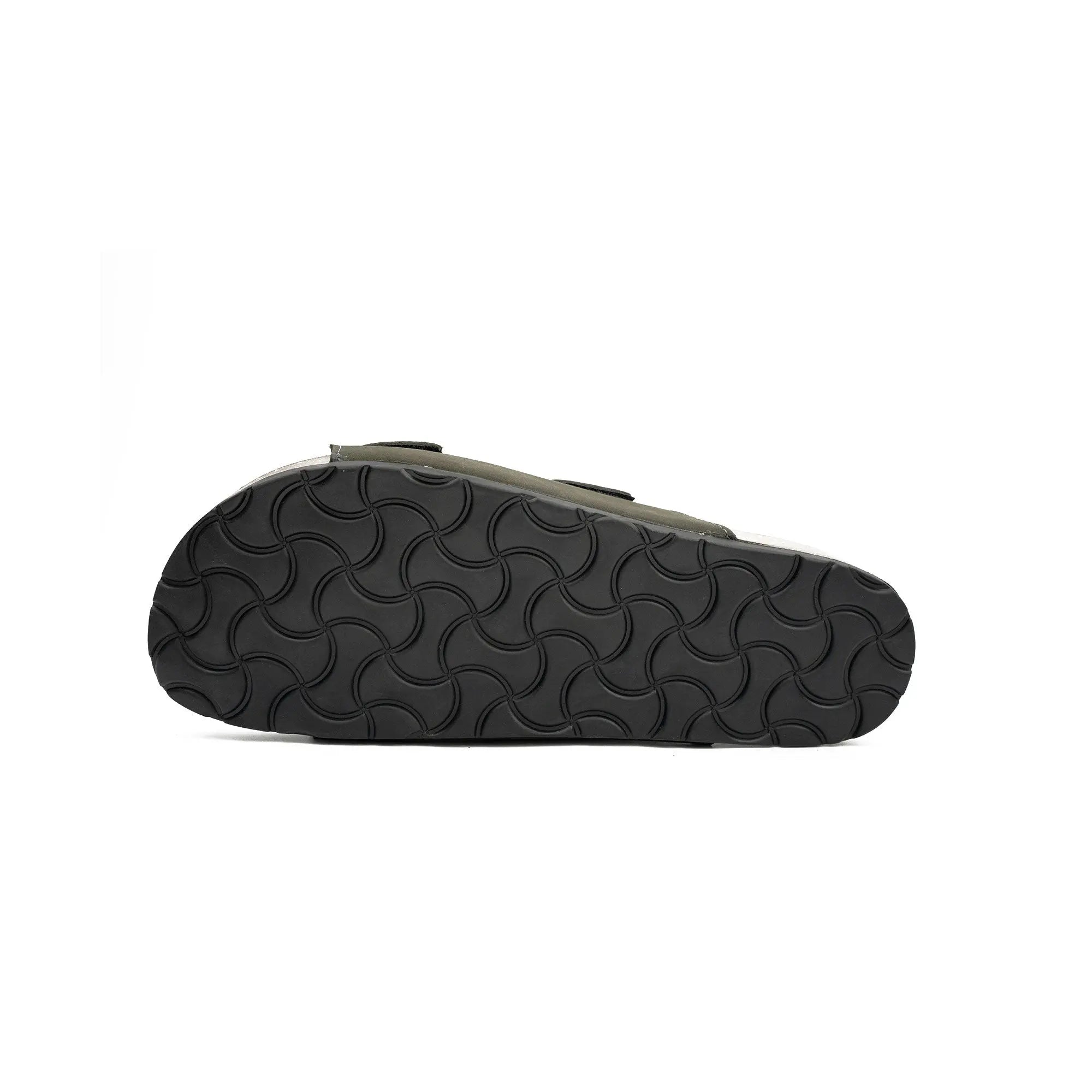 Olive Green Double Strap Slides Sandals