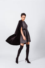 Le Réussi Worsted Flannel Long Trench Coat Black
