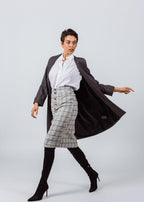 Le Réussi Worsted Flannel Long Trench Coat Gray