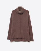 Oversized Roll Neck Sweater in Brown
