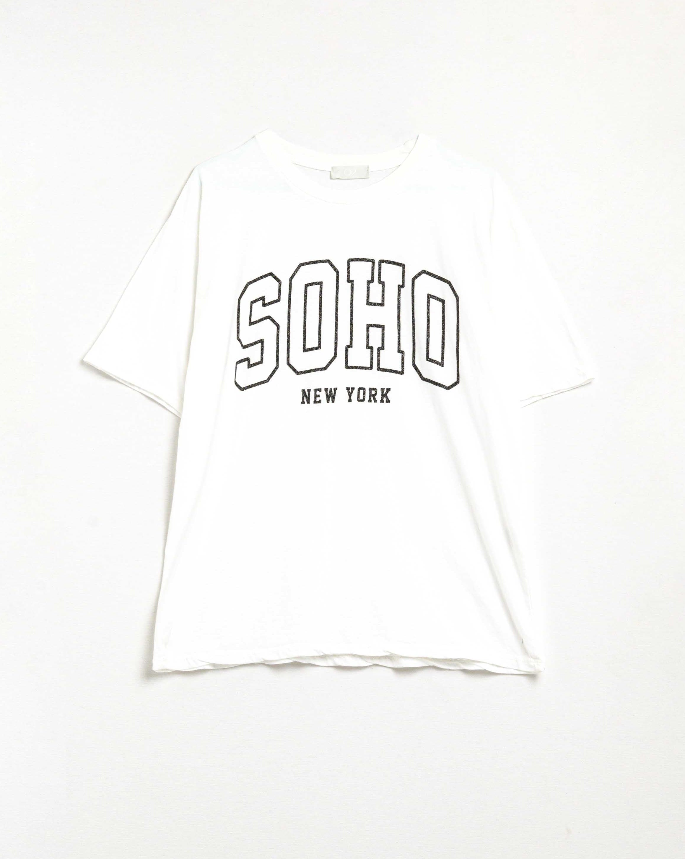 Oversized White T-Shirt with Soho New York at the Front