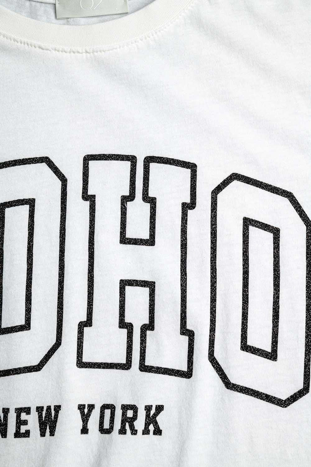Oversized White T-Shirt with Soho New York at the Front