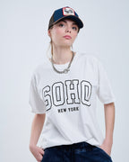 Oversized White T-Shirt with Soho New York at the Front
