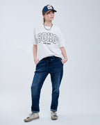Oversized White T-Shirt with Soho New York at the Front
