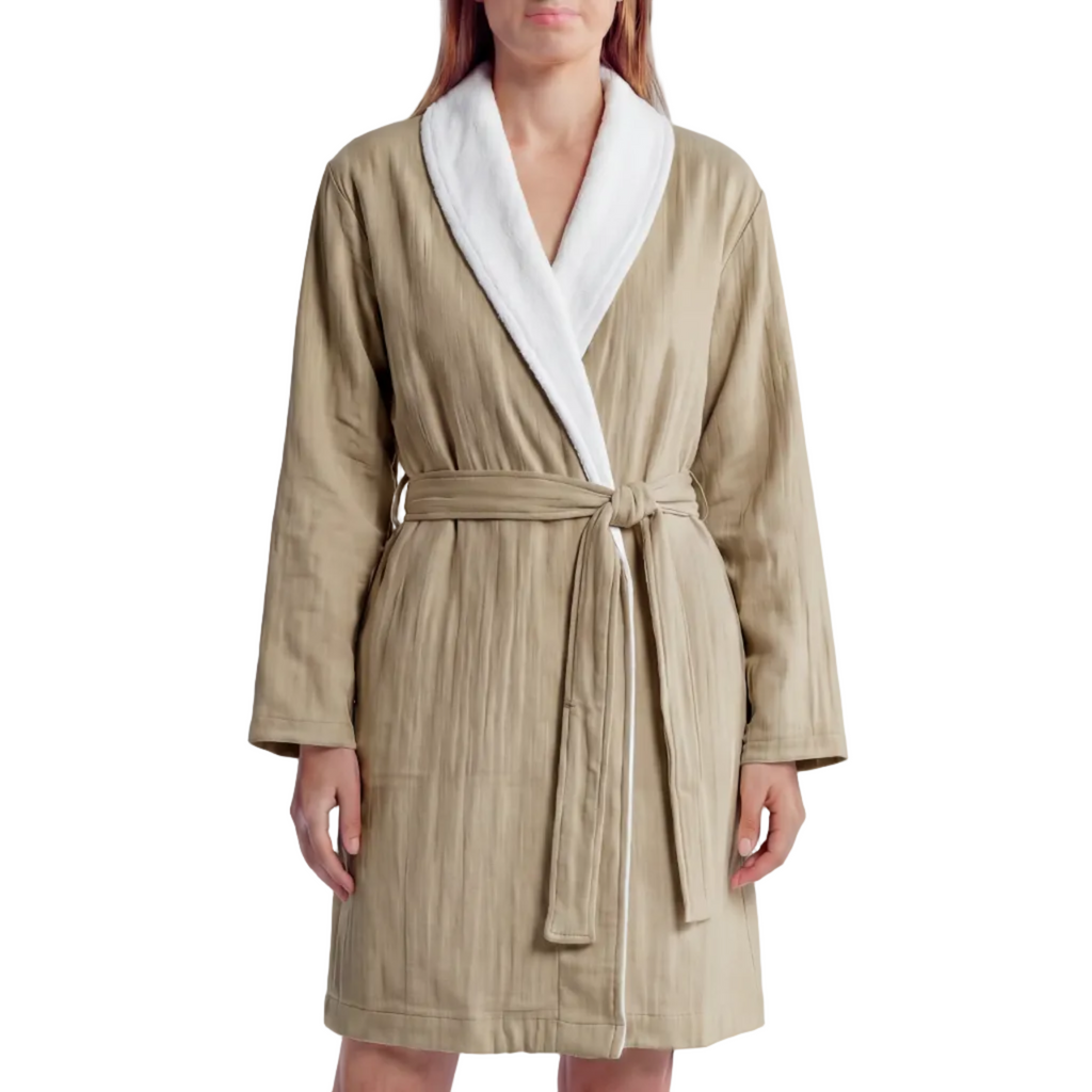 Soluna Double-Side Muslin/Terry Shawl Robe