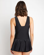 One-Piece Swimsuit with Boy Shorts PF837 Black