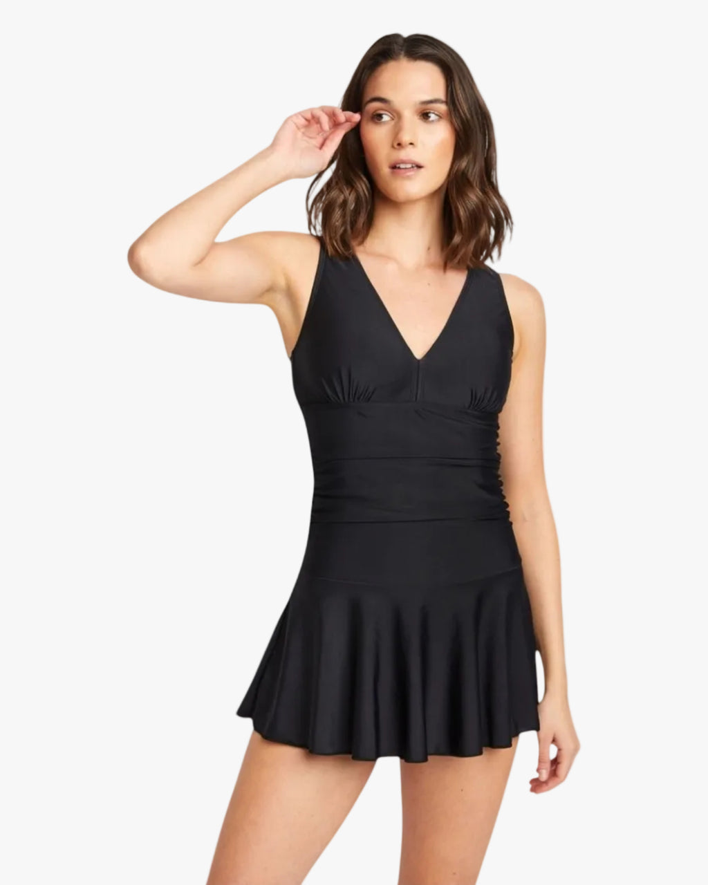 One-Piece Swimsuit with Boy Shorts PF837 Black