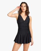 One-Piece Swimsuit with Boy Shorts PF837 Black