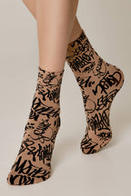 Socks Conte Fantasy with Graffiti Pattern