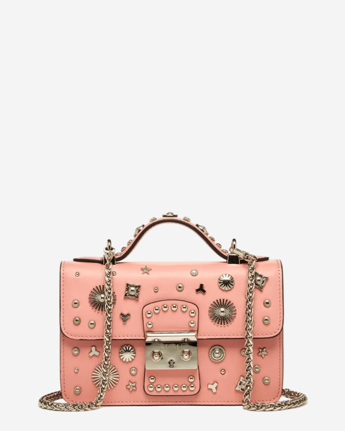 SUSU The Hollywood Leather Crossbody Bag | Pale Pink